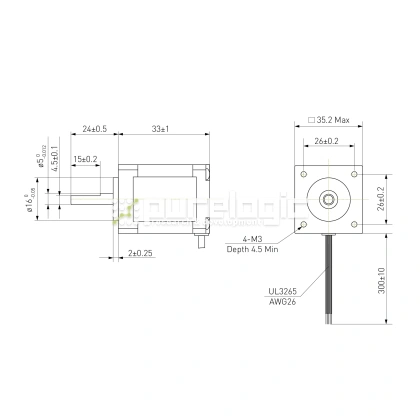 Двигатель шаговый биполярный 35CM015 2 445 Двигатель шаговый биполярный 35CM015 фото