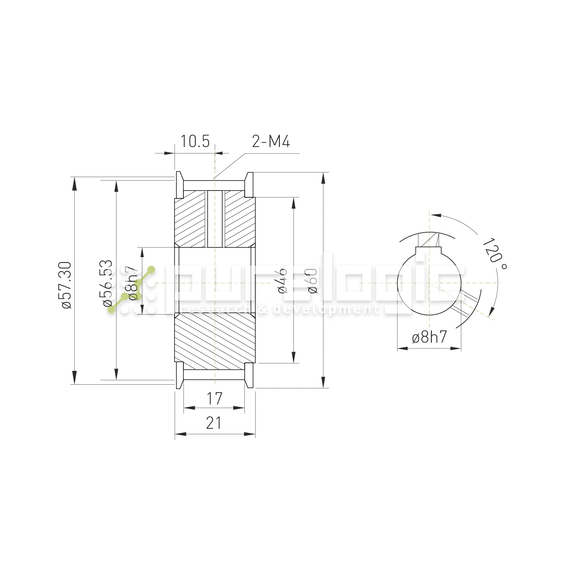 Шкив зубчатый BLA-60-3M-15-A-N8 1 624 Шкив зубчатый BLA-60-3M-15-A-N8 фото