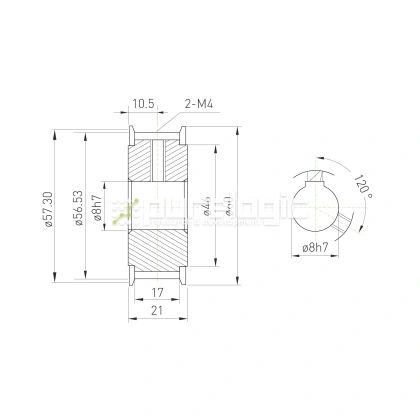 Шкив зубчатый BLA-60-3M-15-A-N8 1 624 Шкив зубчатый BLA-60-3M-15-A-N8 фото