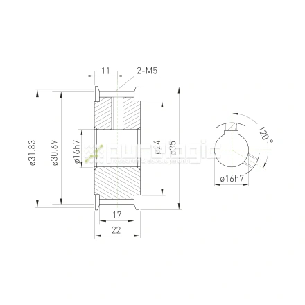 Шкив зубчатый BLA-20-5M-15-A-N16 фото