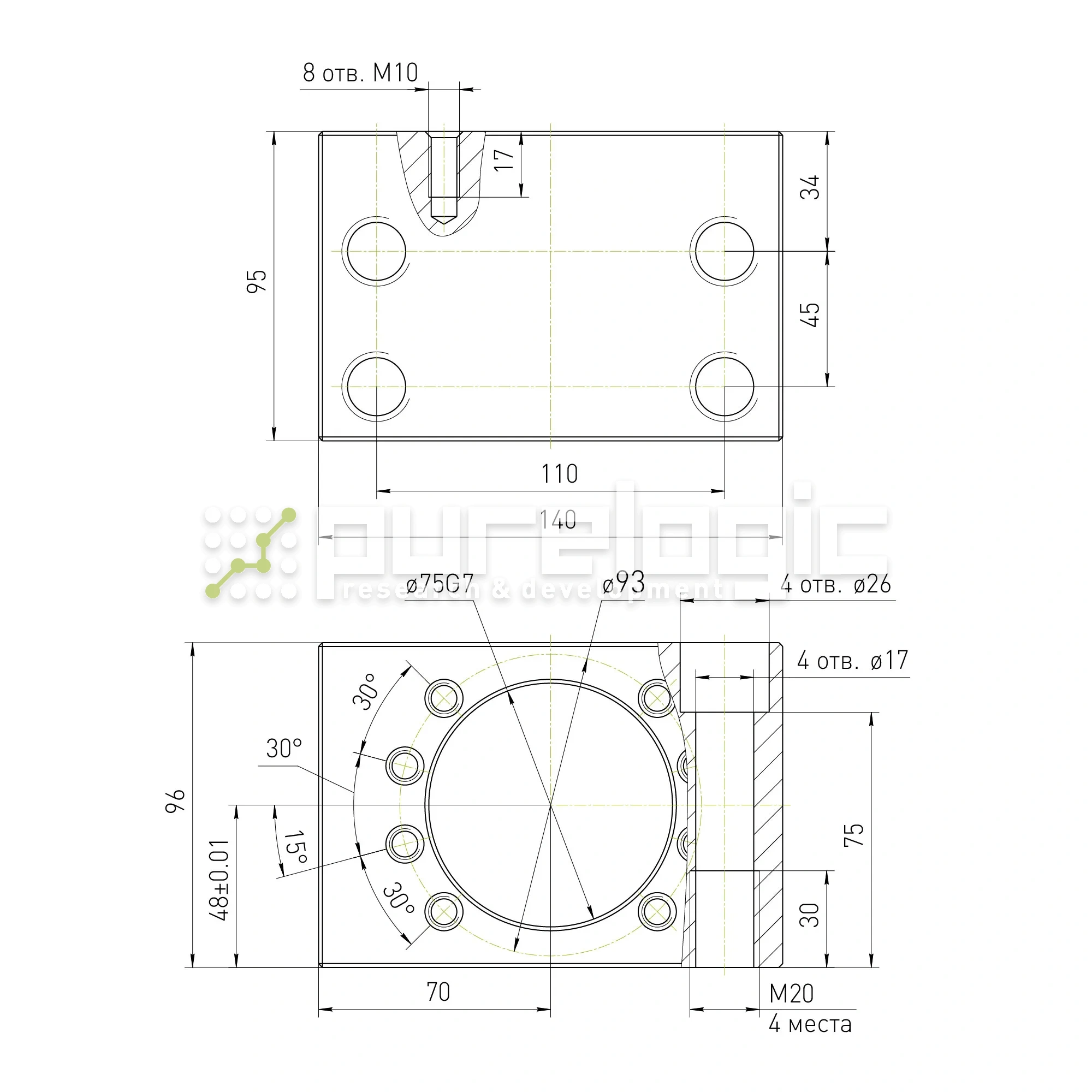 Держатель гайки ШВП MGD50 13 346 Держатель гайки ШВП MGD50 фото
