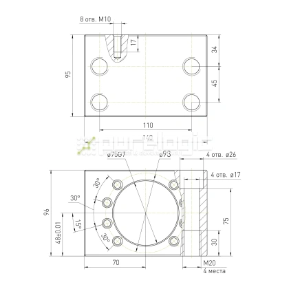 Держатель гайки ШВП MGD50 13 346 Держатель гайки ШВП MGD50 фото