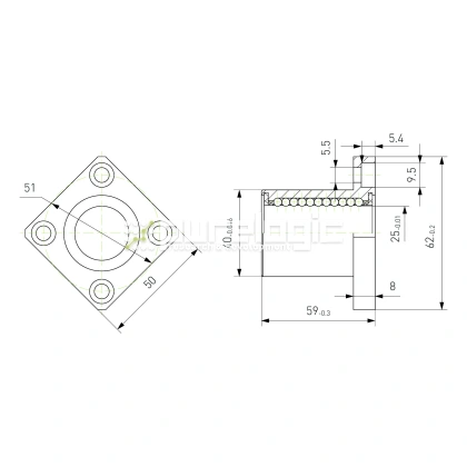 Втулка шариковая с фланцем LMK25 732 Втулка шариковая с фланцем LMK25 фото