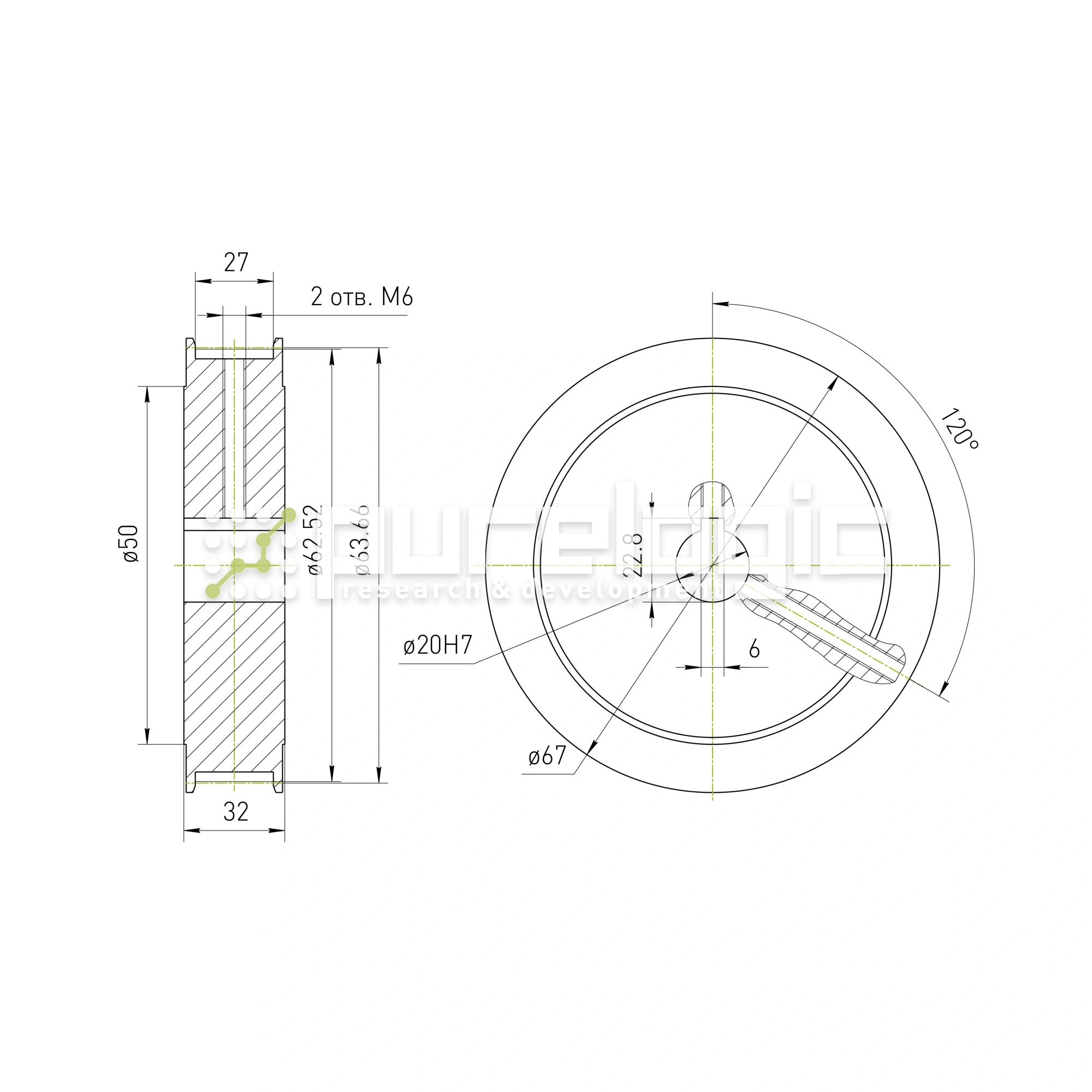 Шкив зубчатый BLA-40-5M-25-A-N20 3 130 Шкив зубчатый BLA-40-5M-25-A-N20 фото