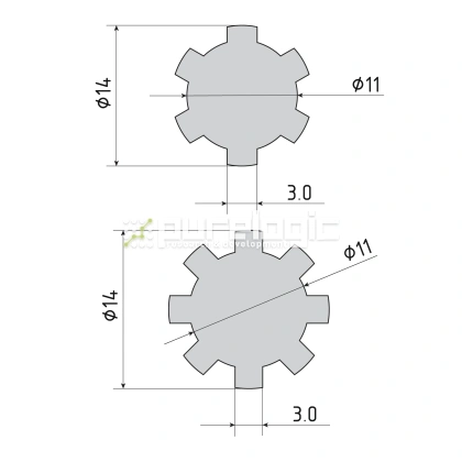 Шлицевой вал SS-11x14 3 998 Шлицевой вал SS-11x14 фото