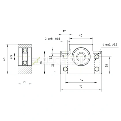 Опора ШВП подшипниковая BF15 фото