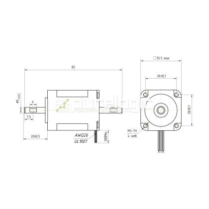 Двигатель шаговый PL35HD45-D5 фото