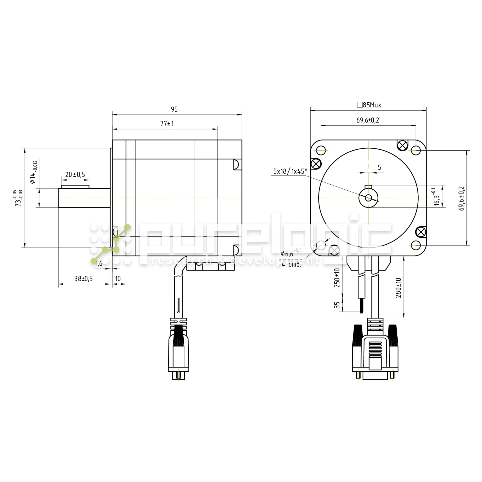 Двигатель шаговый с энкодером PL86H8401-D14-1K 15 728 Двигатель шаговый с энкодером PL86H8401-D14-1K фото