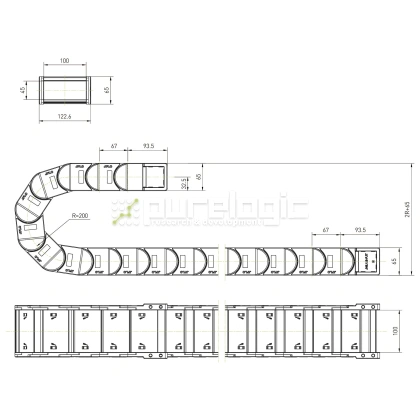 Кабель-канал пластиковый J45F.1.100S-R200 фото