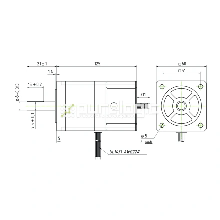 Двигатель шаговый с электрическим тормозом 60CM30X-BZ фото