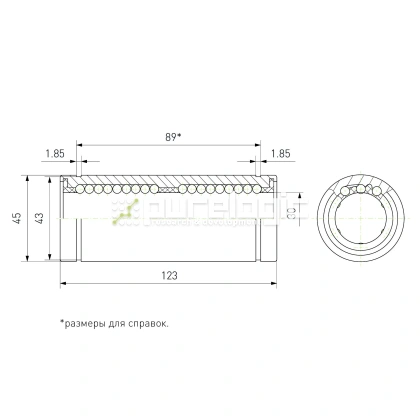 Втулка шариковая LM30L-UU 982 Втулка шариковая LM30L-UU фото