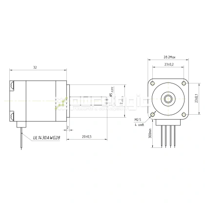 Двигатель шаговый FL28STH32-0674A 2 819 Двигатель шаговый FL28STH32-0674A фото