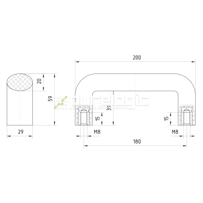 Ручка бугельная 100401-180*M8 фото