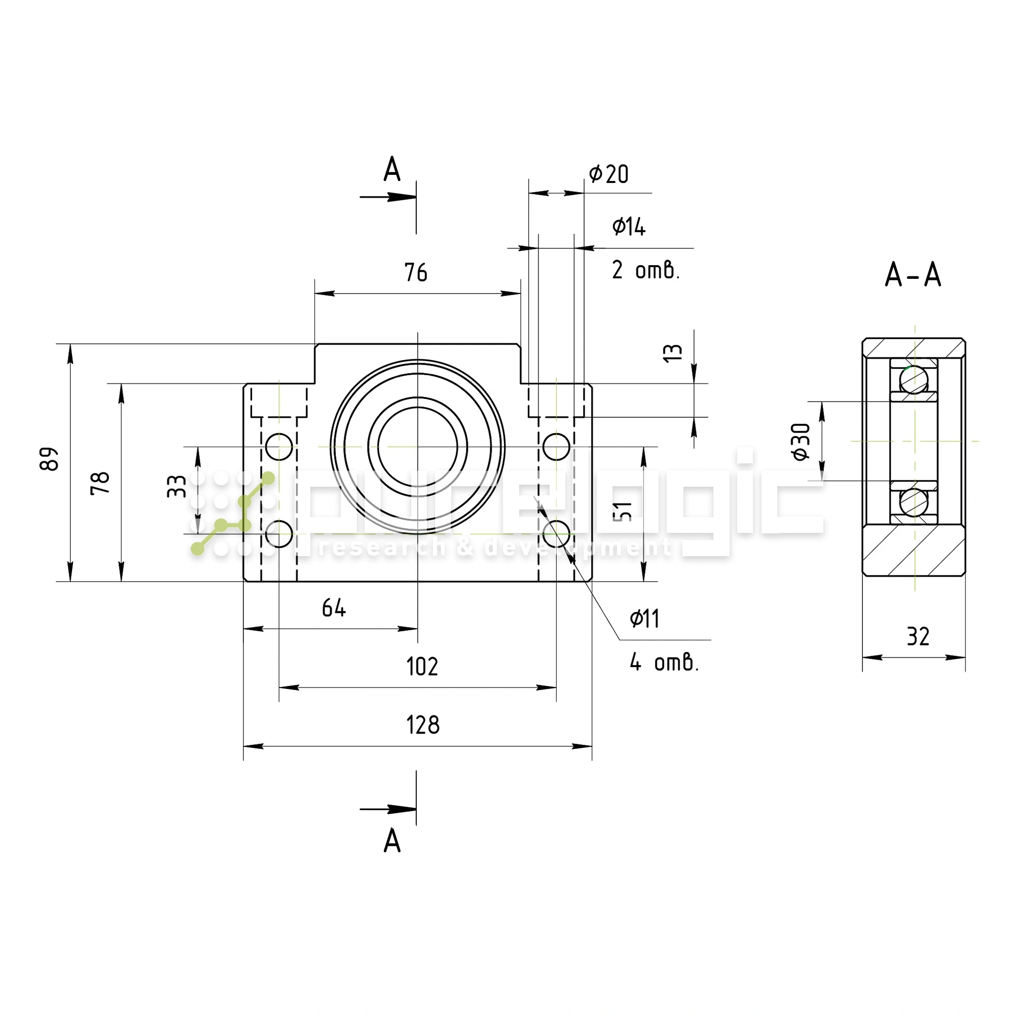 Опора ШВП Hiwin BF30-C5 12 846 Опора ШВП Hiwin BF30-C5 фото