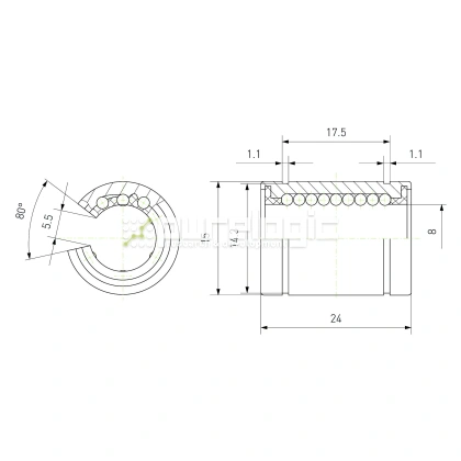 Втулка шариковая LM8-OP 151 Втулка шариковая LM8-OP фото