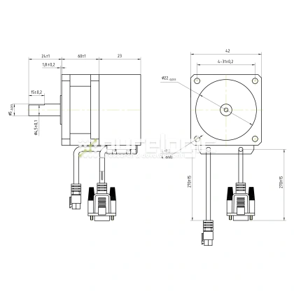 Двигатель шаговый с энкодером CS-M21708 6 589 Двигатель шаговый с энкодером CS-M21708 фото