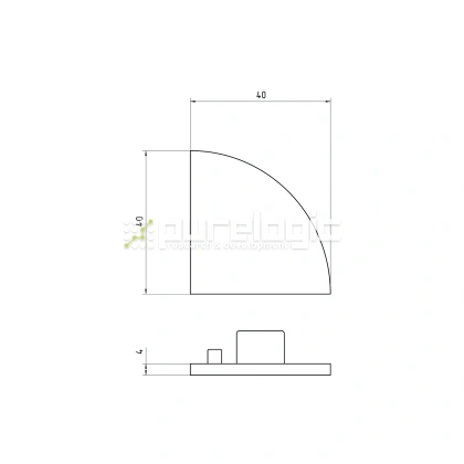 Пластиковая торцевая заглушка 4040RG фото
