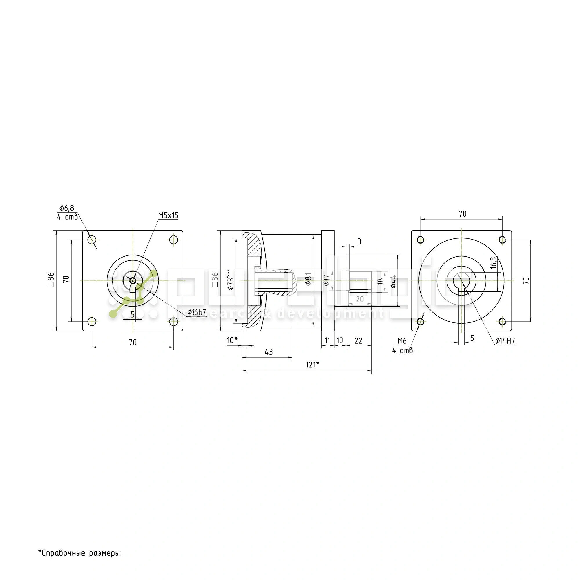 Редуктор планетарный 86PX10K-14K 10 818 Редуктор планетарный 86PX10K-14K фото