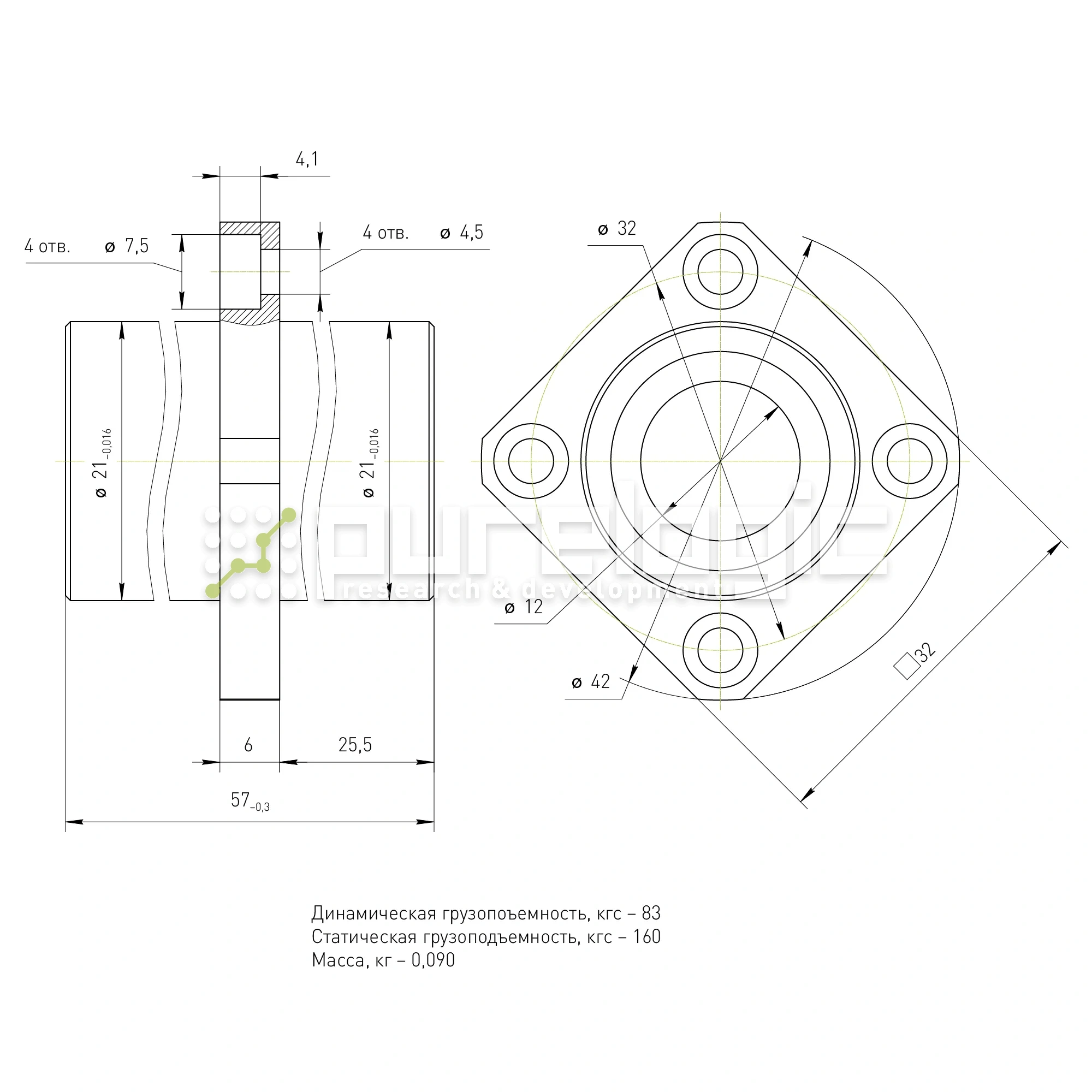 Втулка шариковая с фланцем LMKC12L 690 Втулка шариковая с фланцем LMKC12L фото