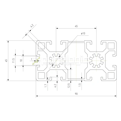 Профиль алюминиевый HXB4590BL-10 фото