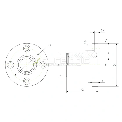 Втулка скольжения с фланцем LMF20-SL 1 704 Втулка скольжения с фланцем LMF20-SL фото