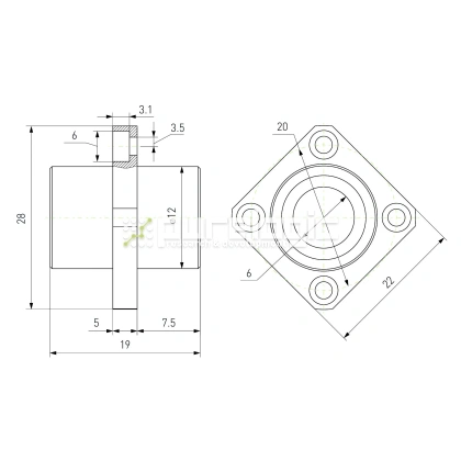 Втулка шариковая с фланцем LMKC6 фото