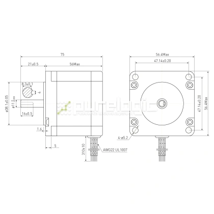 Двигатель шаговый PL57H56-D11K 3 519 Двигатель шаговый PL57H56-D11K фото