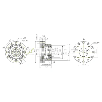 Редуктор волновой 50XSF100K 1:100 135 021 Редуктор волновой 50XSF100K 1:100 фото