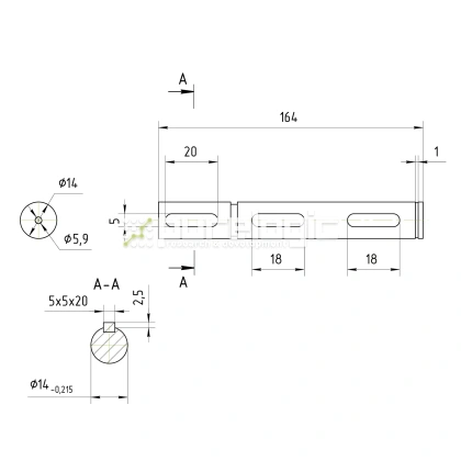 Вал выходной WS40D-D18 1 102 Вал выходной WS40D-D18 фото