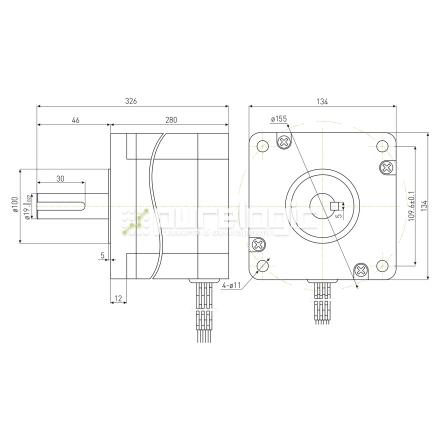 Двигатель шаговый PL130H280-D19 фото