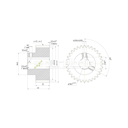 Шестерня косозубая GH2-T32D19 фото