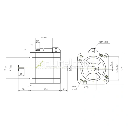 Двигатель шаговый биполярный 86CM45-SZ фото