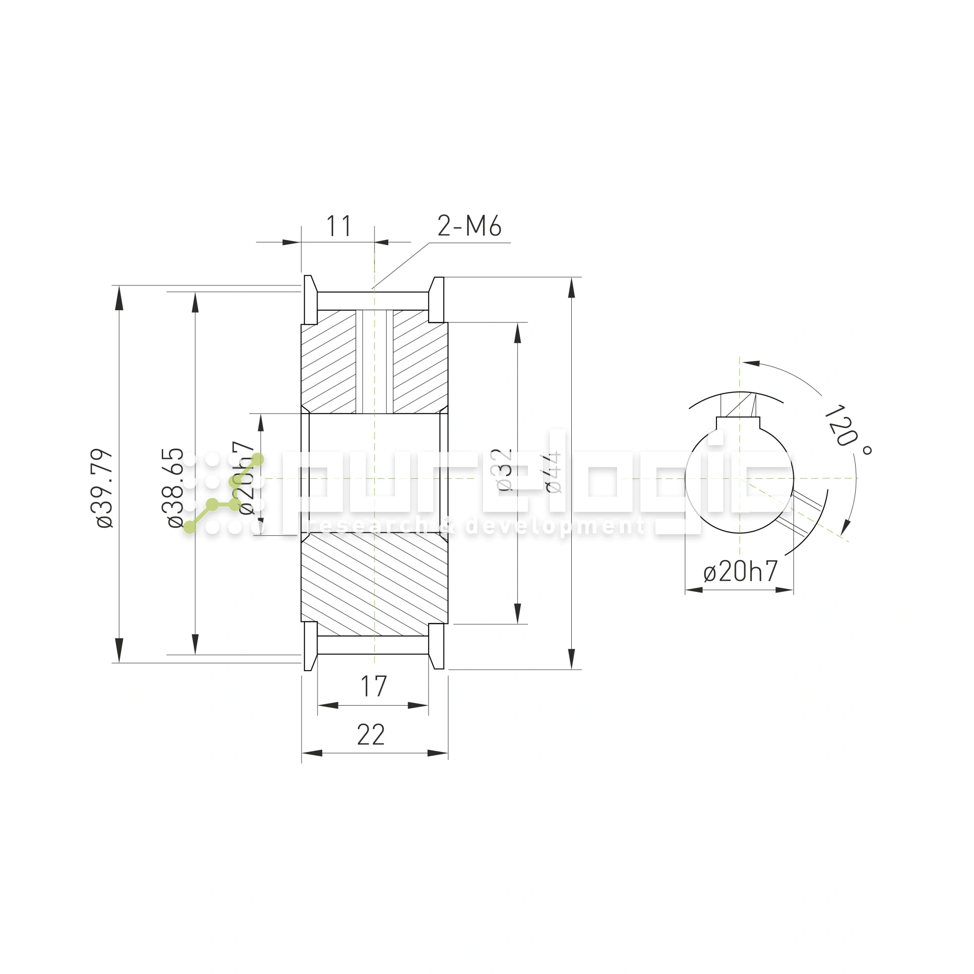 Шкив зубчатый BSY-25-5M-15-A-N20 1 141 Шкив зубчатый BSY-25-5M-15-A-N20 фото