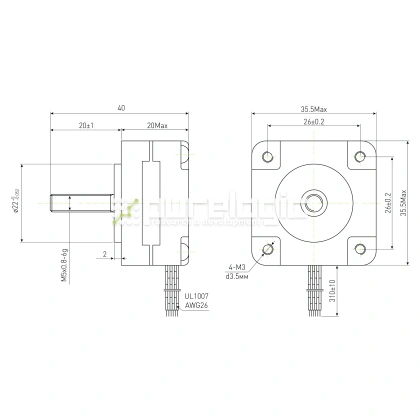 Двигатель шаговый PL35H20-M5 2 280 Двигатель шаговый PL35H20-M5 фото