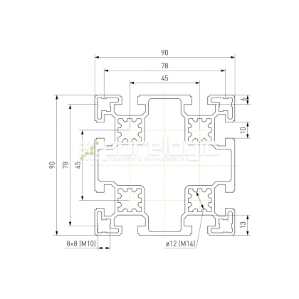 Профиль алюминиевый HXB9090BB-10 6 099 Профиль алюминиевый HXB9090BB-10 фото