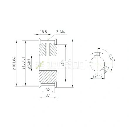 Шкив зубчатый BLA-32-T10-30-A-N24 фото