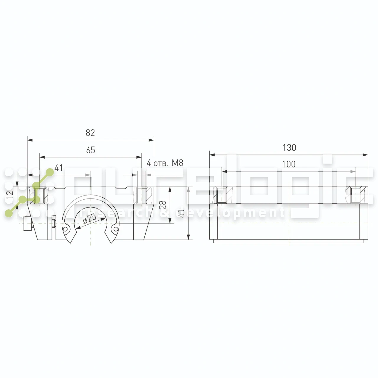 Модуль опорный удлиненный TBR25L 2 853 Модуль опорный удлиненный TBR25L фото