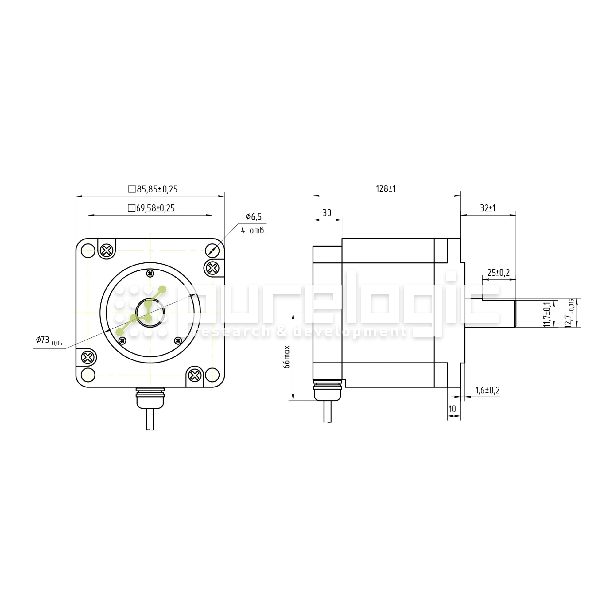 Двигатель шаговый IP65 86CM85-FS 14 786 Двигатель шаговый IP65 86CM85-FS фото