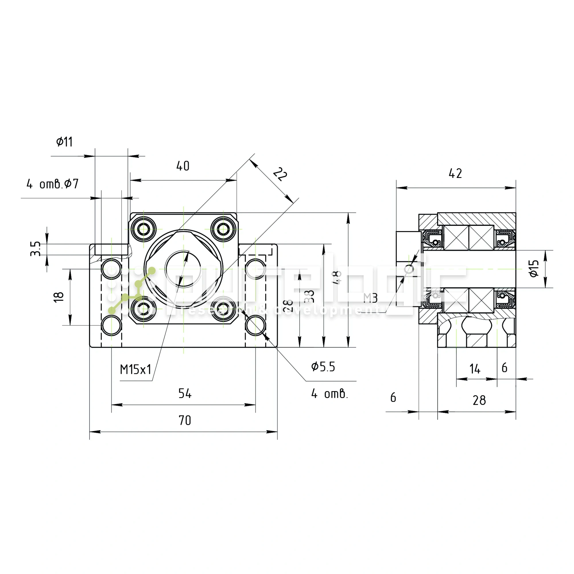Опора ШВП подшипниковая BK15-C5 3 707 Опора ШВП подшипниковая BK15-C5 фото