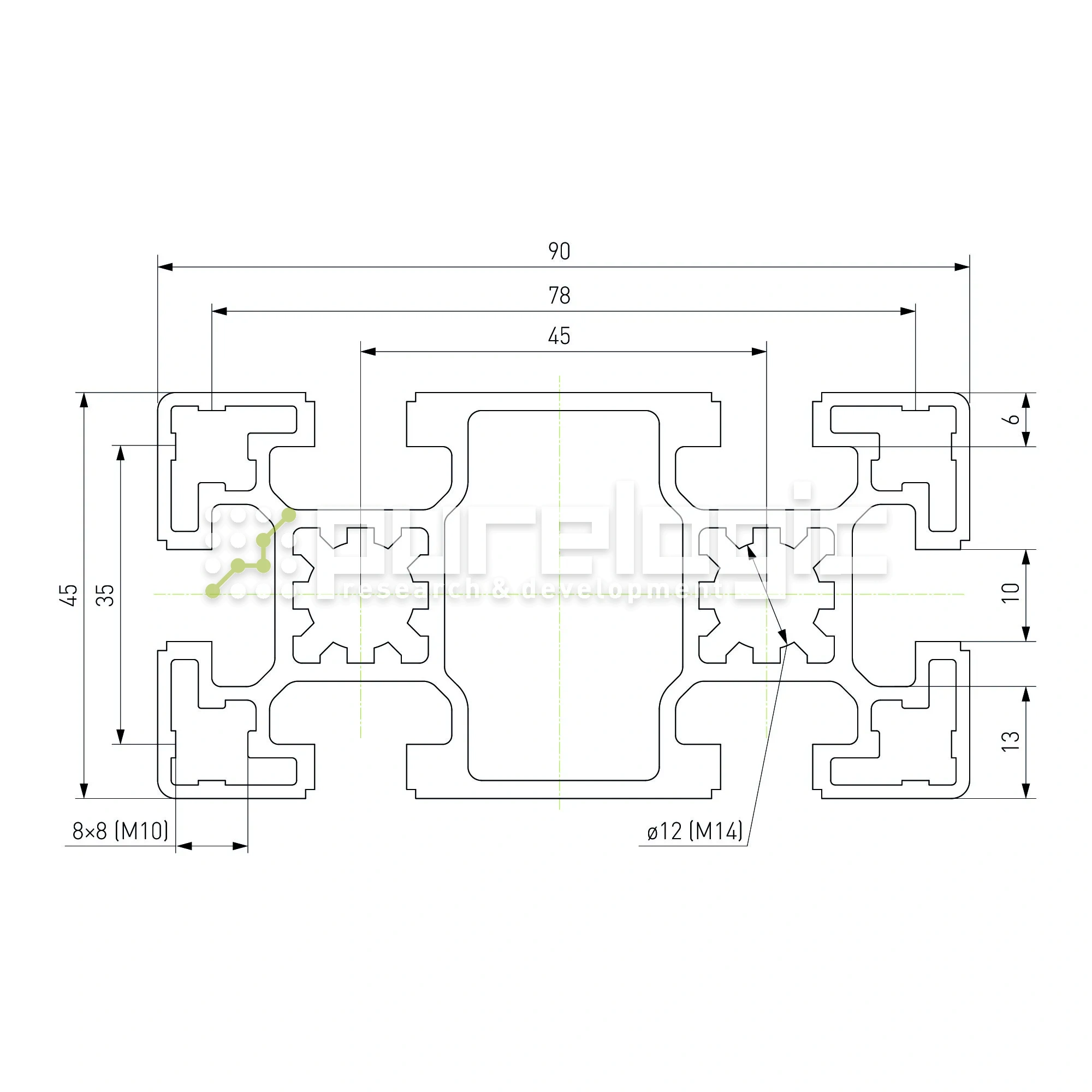 Профиль алюминиевый HXB4590BB-10 3 870 Профиль алюминиевый HXB4590BB-10 фото