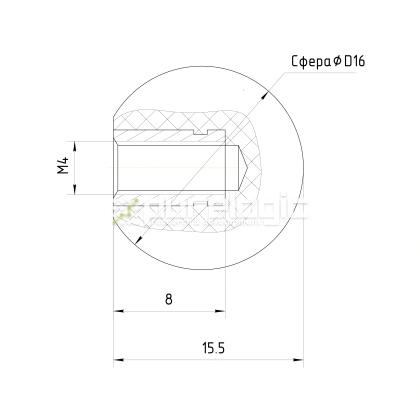 Ручка круглая 100118-16*M4 фото