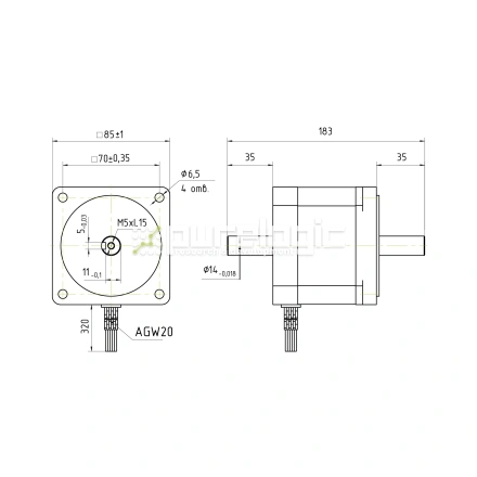 Двигатель шаговый PL86HD113-D14 фото