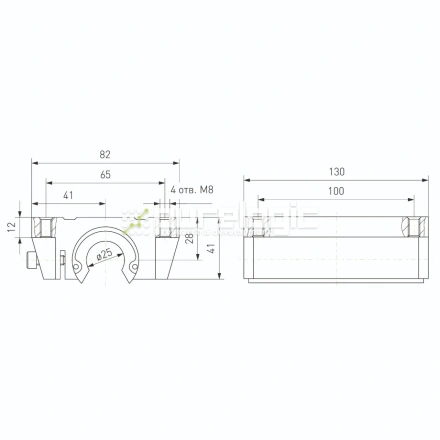 Модуль опорный удлиненный TBR25L фото