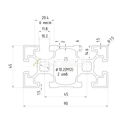 Профиль алюминиевый HXB4590E-10 фото