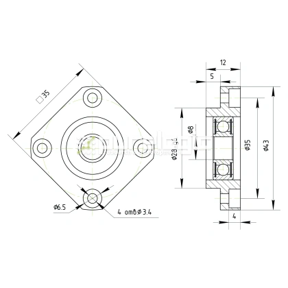 Опора ШВП подшипниковая FF10-C5 фото