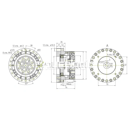 Редуктор волновой 80XSF50K 1:50 фото