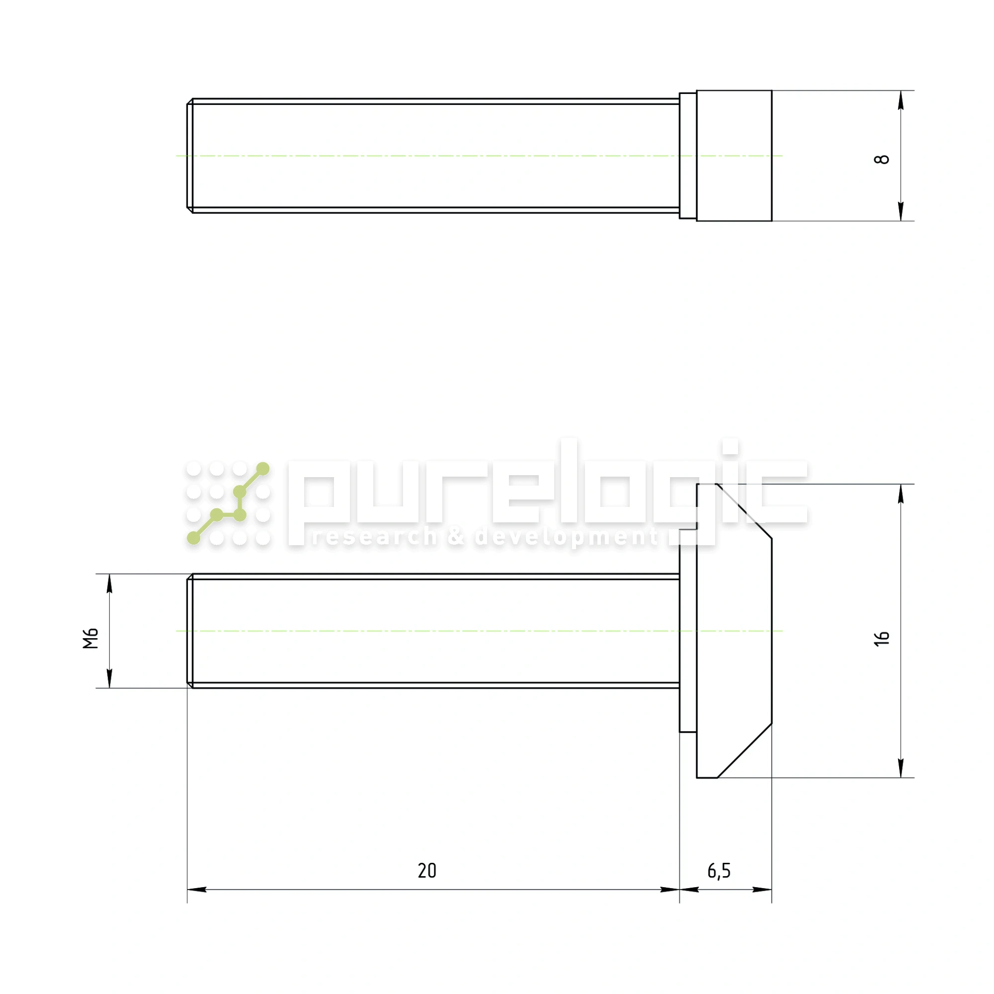 Болт Т-образный 30TS6x20 (AL-M6L25-8) 15 Болт Т-образный 30TS6x20 (AL-M6L25-8) фото