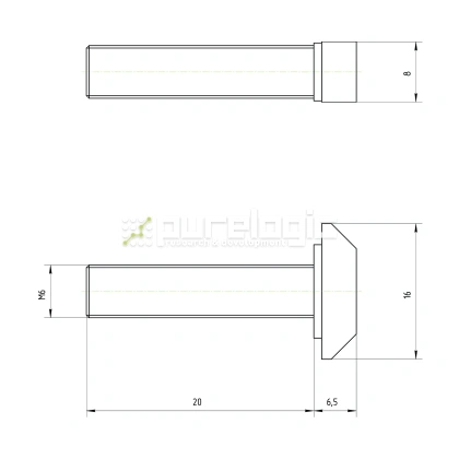 Болт Т-образный 30TS6x20 (AL-M6L25-8) 15 Болт Т-образный 30TS6x20 (AL-M6L25-8) фото