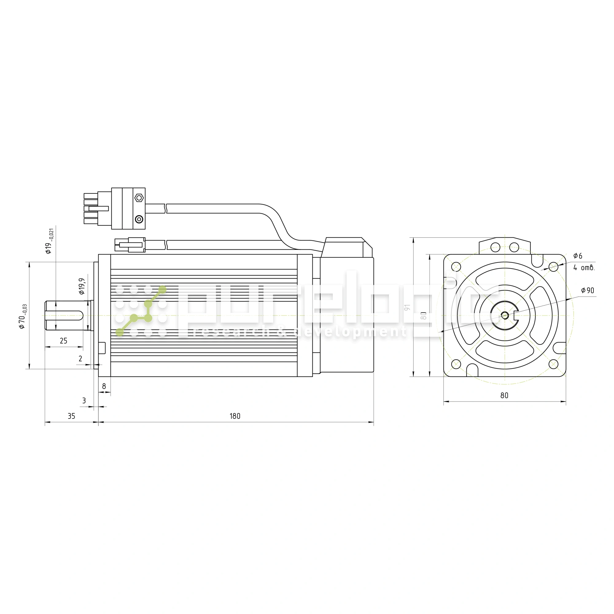 Серводвигатель 80ST-M03520 27 718 Серводвигатель 80ST-M03520 фото