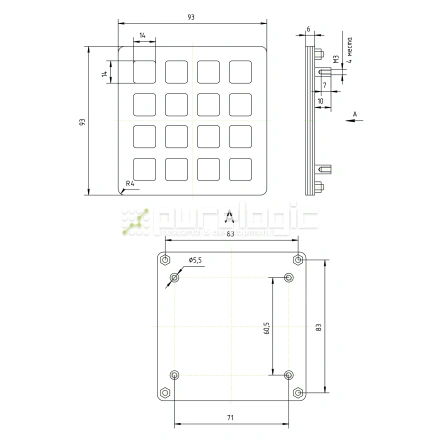 Промышленная клавиатура CT-KPS02-16TMU фото